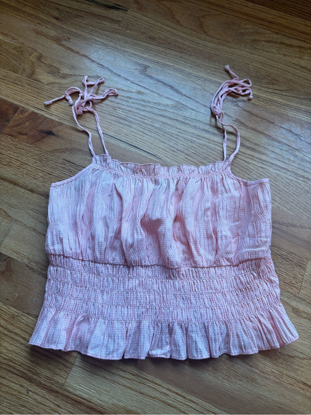 PacSun Light Pink Smocked Ruffle Cami Tank